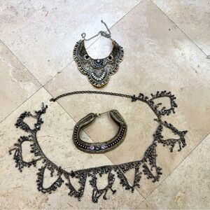 Bundle of belly dancing shimmy belt, necklace, choker
